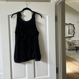 Black Ruffle Sleeveless Top